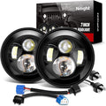 2PCS 7 Inch Round LED Headlight High Low Beam B2418