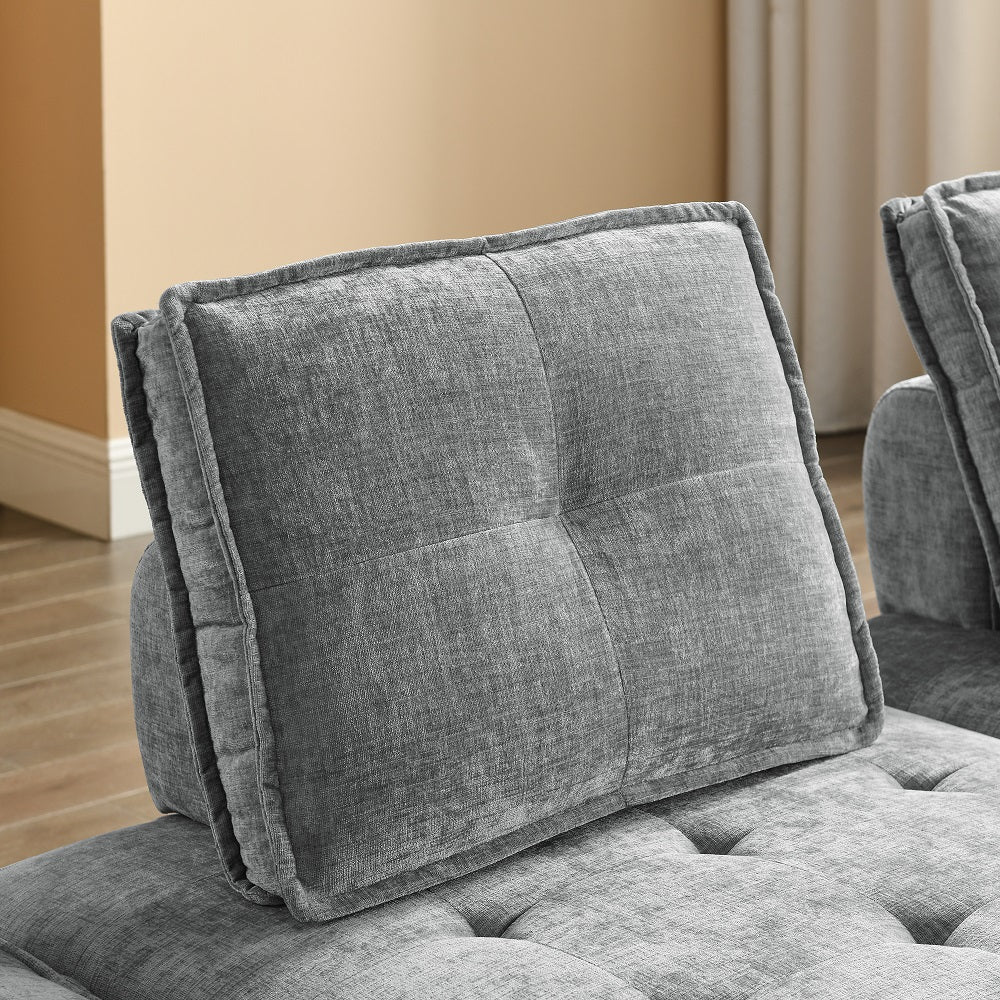 Chenille Grey Modular Sectional Sofa Y851905