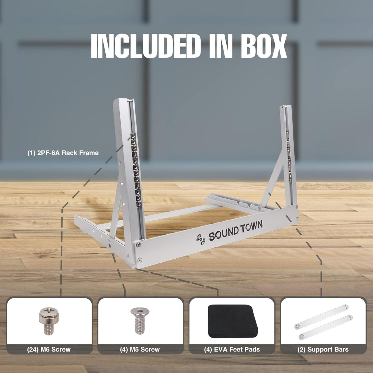 6U Aluminum Desktop Open-Frame Rack I11298