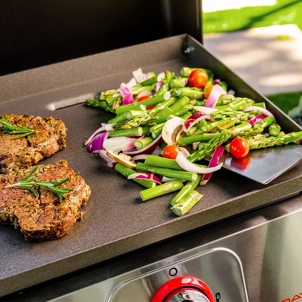 1-Burner Propane Gas Tabletop Grill with Hot Rolled Steel Griddle Top K4585