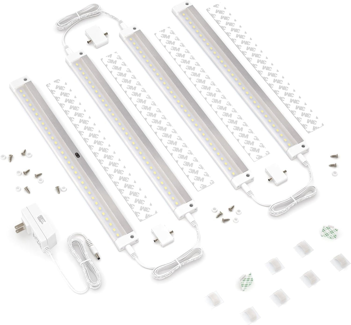 White Finish 4 Panels 12 Inch LED Dimmable Under Cabinet Lighting Kit S816