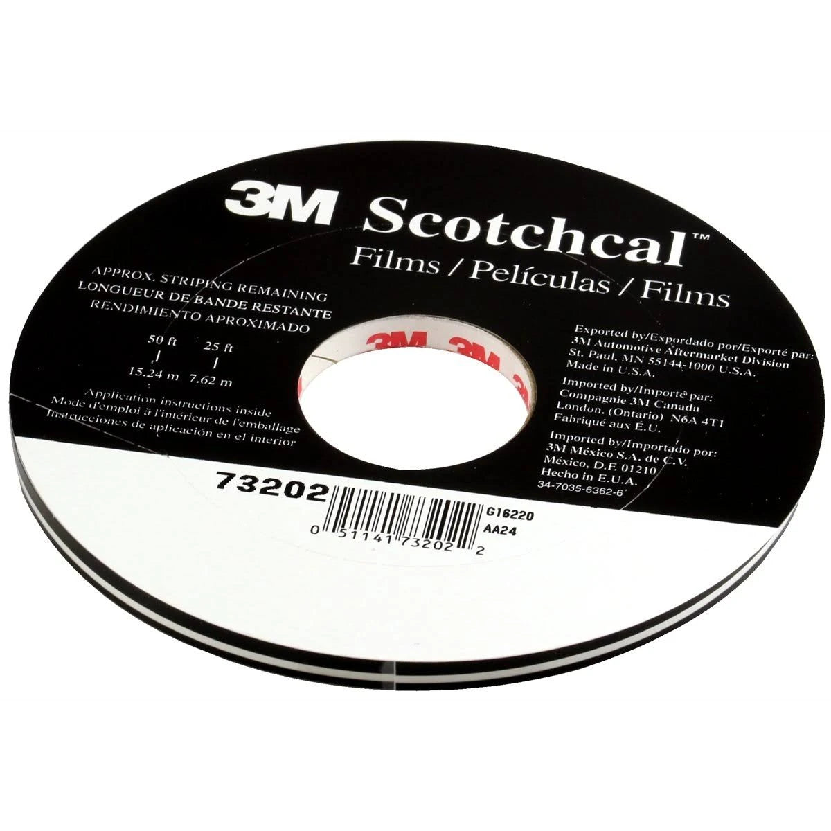 1/4x22 x 150& Black Striping Tape M291