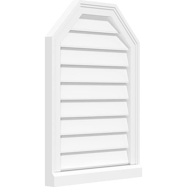 40x22W x 30x22H Octagonal Top Surface Mount PVC Gable Vent with Brickmoul F18120