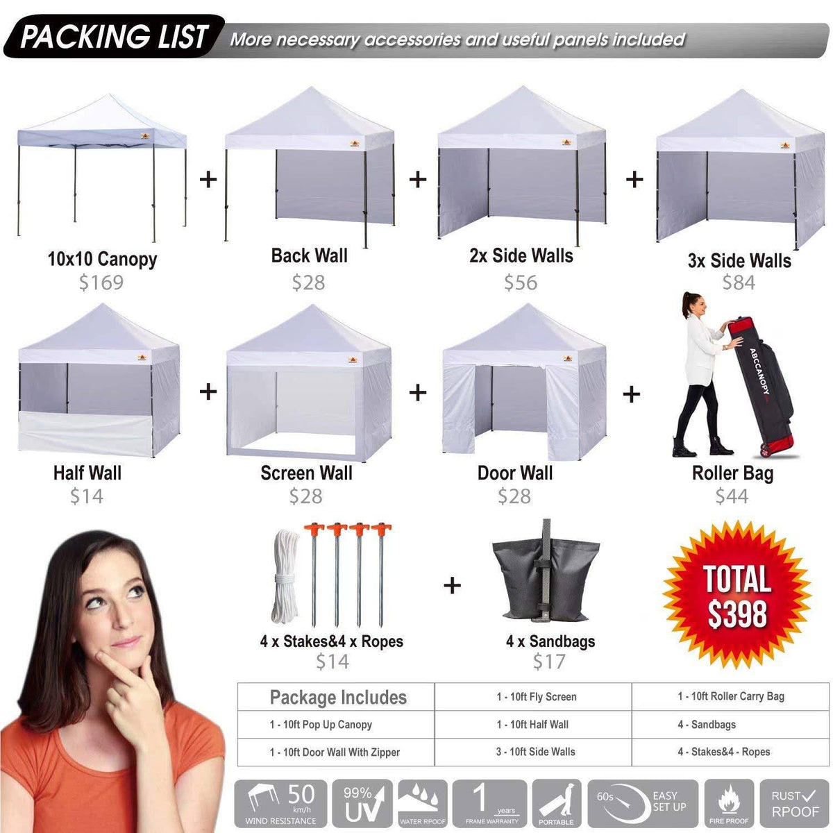 Canopy Tent 10 x 10 Pop Up Commercial Tents L186094