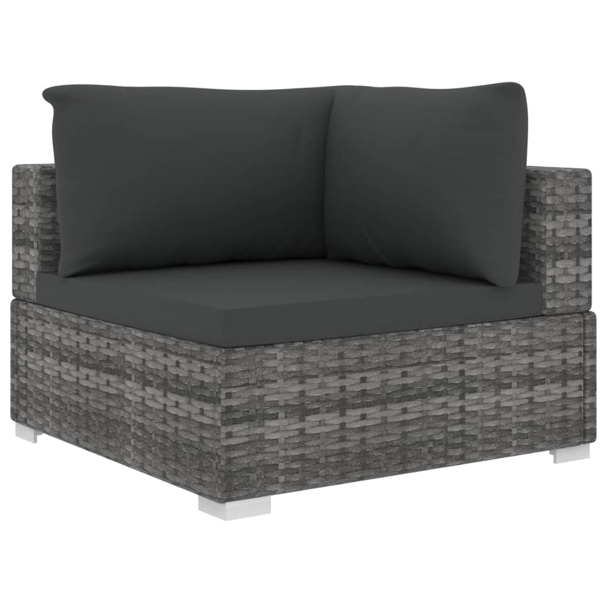 12 Piece Poly Rattan Gray Outdoor Sectional Sofa Set with Cushions D673