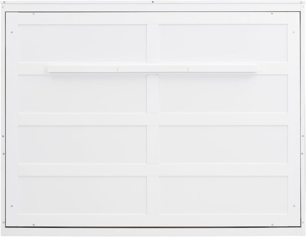 White Solid Wood Queen Size Murphy Bed T733949