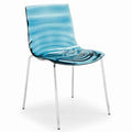 Transparent Aquamarine Chrome Chair (Set of 2) M53888
