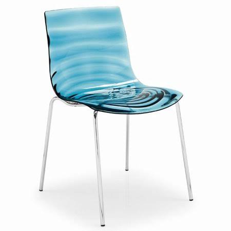 Transparent Aquamarine Chrome Chair (Set of 2) M53888
