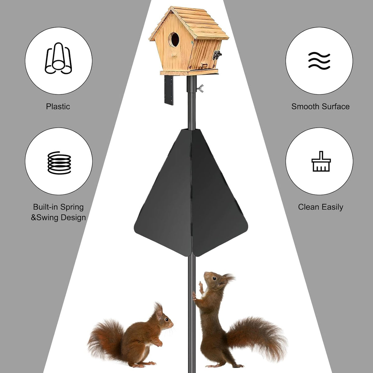 Black Squirrel Baffle for Bird Feeder Pole Q892016