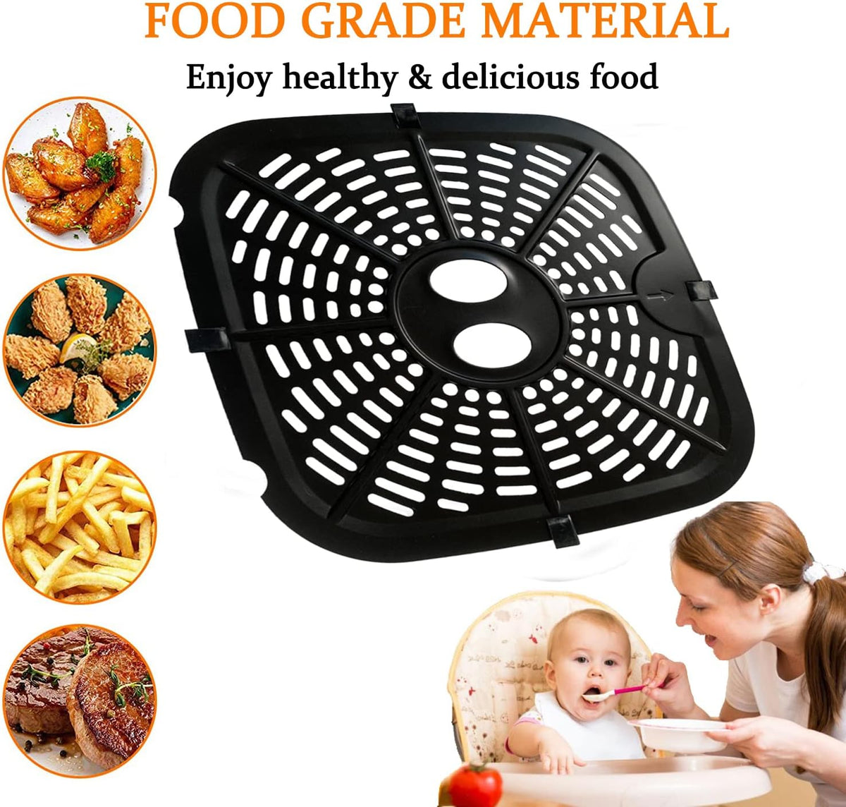 9.6IN Double-layer Coating Air Fryer Crisper Tray X9998