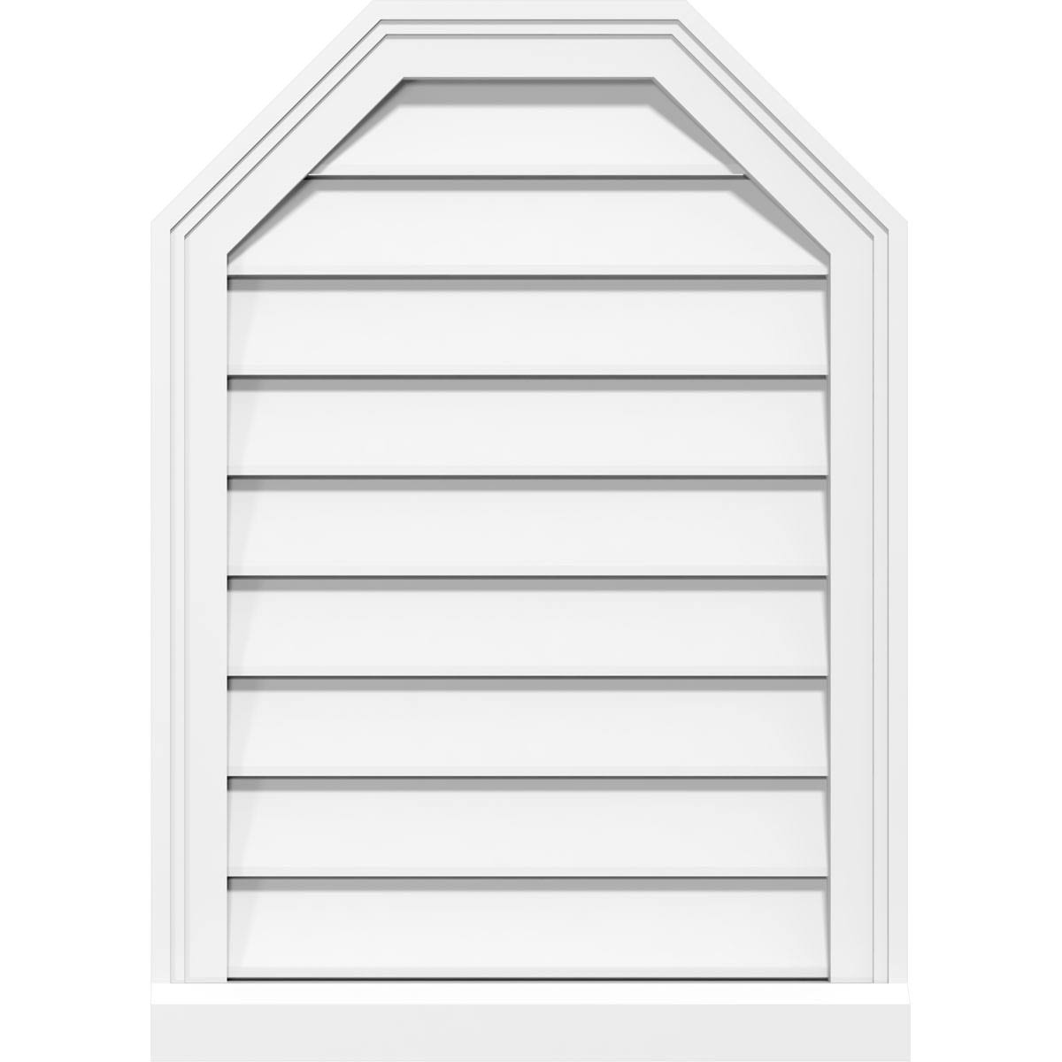 40x22W x 30x22H Octagonal Top Surface Mount PVC Gable Vent with Brickmoul F18120