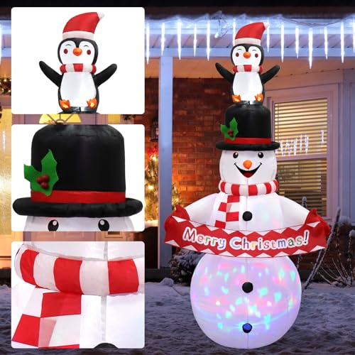 7FT Christmas Inflatable Snowman with LED Lights N795
