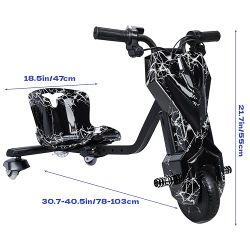 Electric Drift Trike with Adjustable Seat Big Wheel 3-Wheel Scooter V815