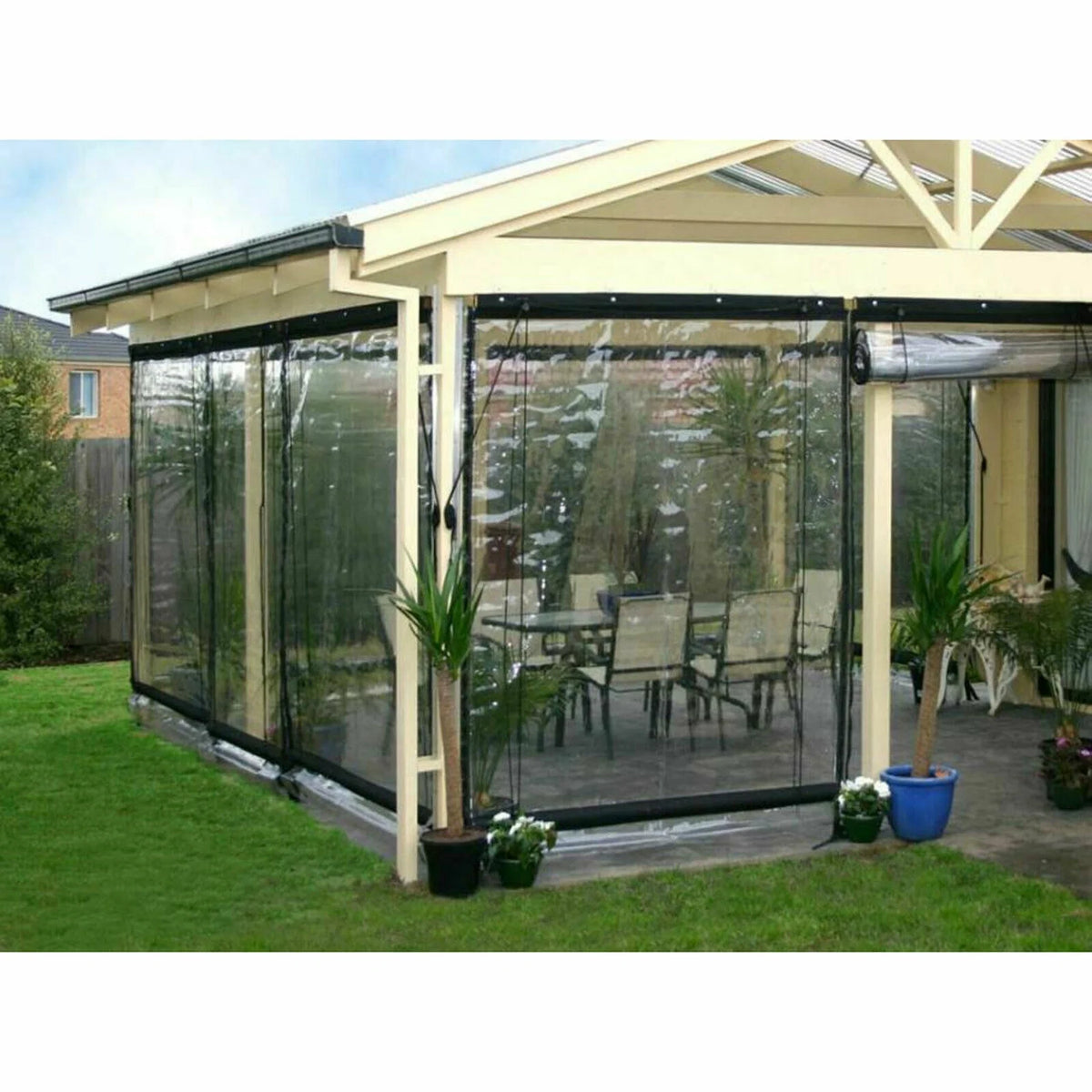 0.5mm Black PVC Clear Awning Canopy D4069
