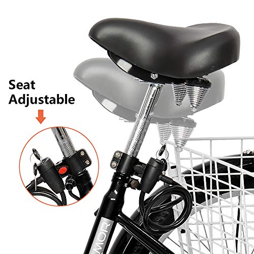 Adult Tricycle 7 Speed 24/26 Inch 3 Wheel Trike with Folding Front & Rear Basket R34916
