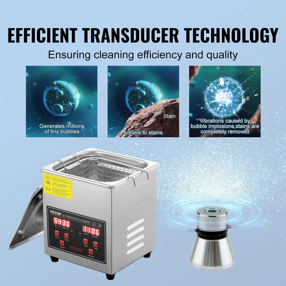 2L Ultrasonic Cleaner with Timer Heating L863