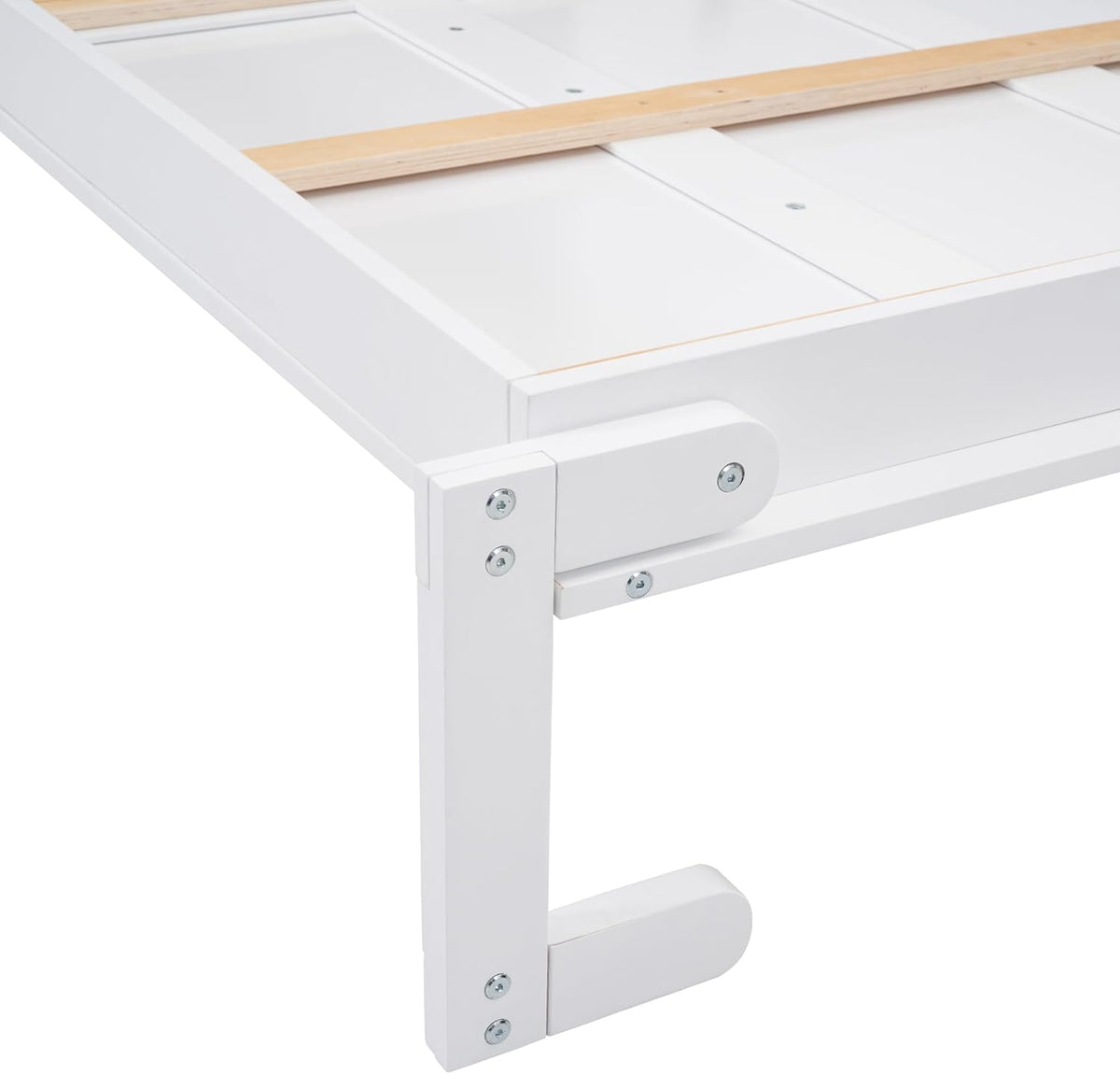 White Solid Wood Queen Size Murphy Bed T733949