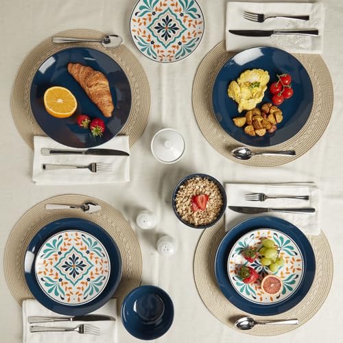 12-Piece Ceramic Dinnerware Set, Service for 4, Blue E58912