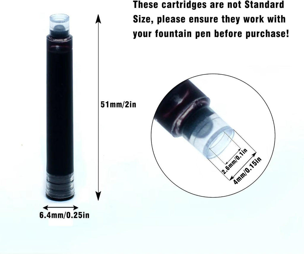 60 Count Black Fountain Pen Ink Refill Cartridges R808829