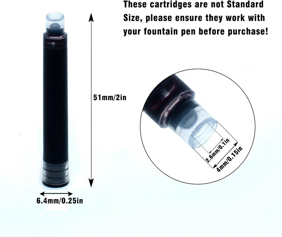 60 Count Black Fountain Pen Ink Refill Cartridges R808829