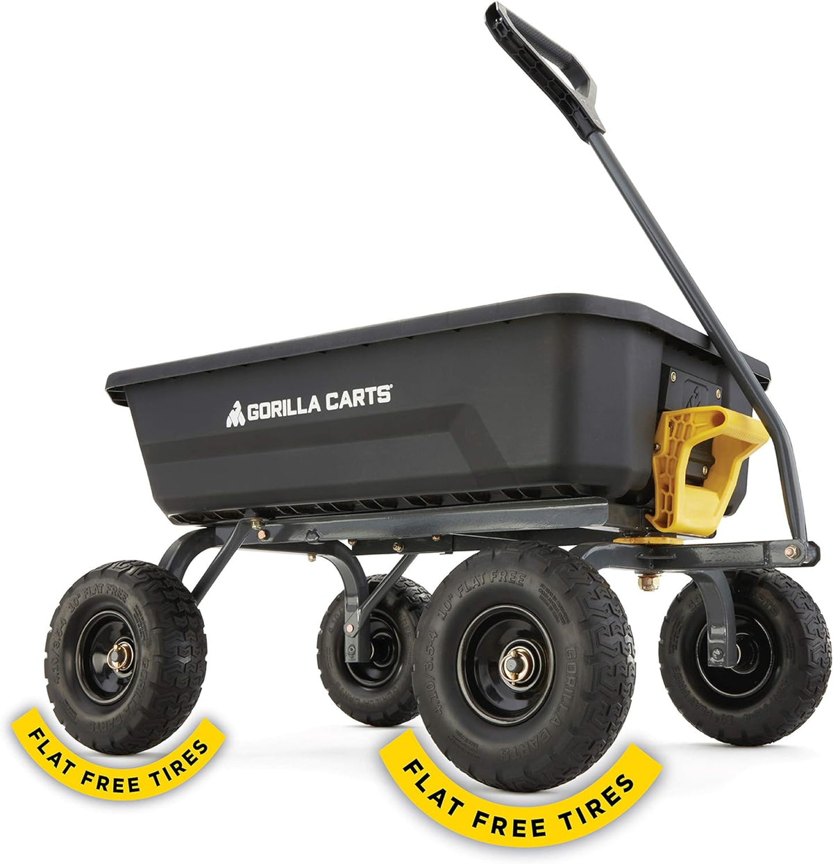 4 Cu. Ft. Poly Garden Dump Cart with No-Flat Tires, Black U2978