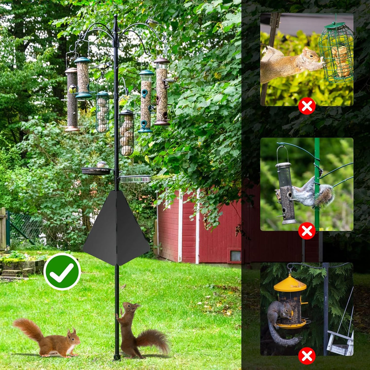 Black Squirrel Baffle for Bird Feeder Pole Q892016