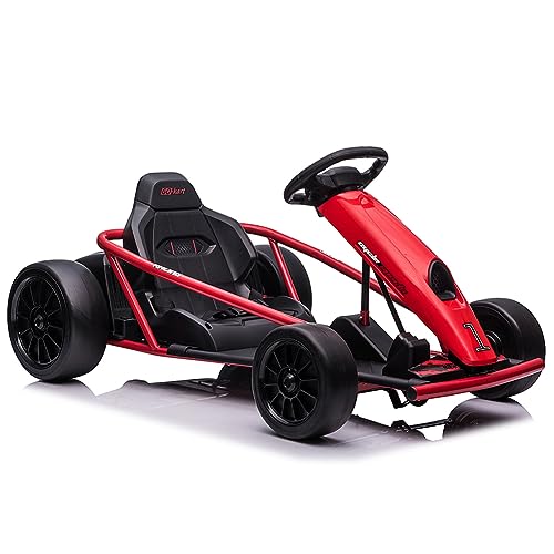24V Battery 300WX2 Motors Pedal On Foot Go Kart with 14.3" Wide Seat Blue U9597