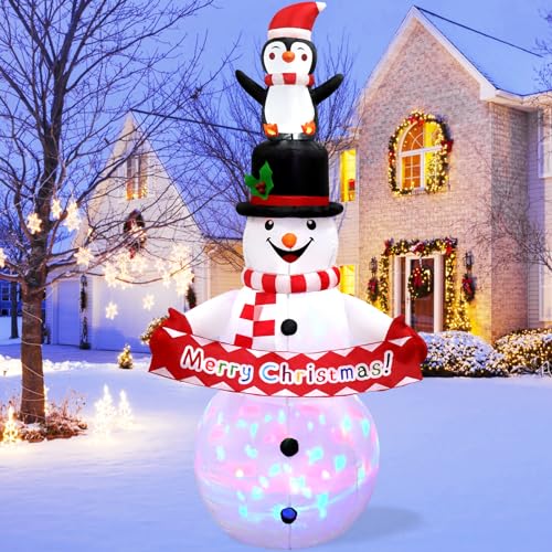 7FT Christmas Inflatable Snowman with LED Lights N795