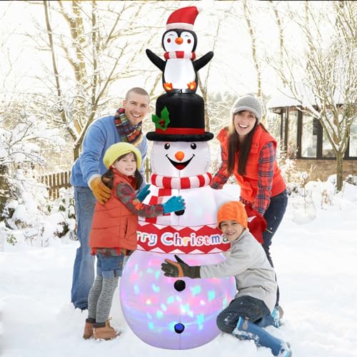 7FT Christmas Inflatable Snowman with LED Lights N795