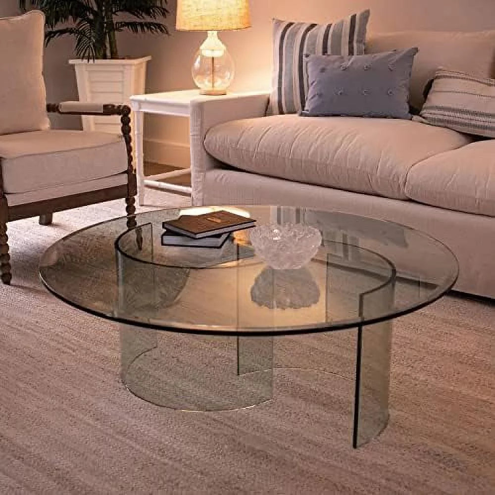 38" Round Clear Tempered Glass Table Top G280580