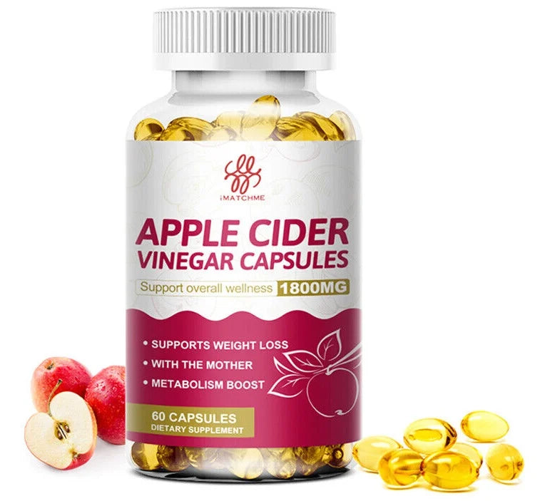 Apple Cider Vinegar Capsules 1800mg 60 Count M915509