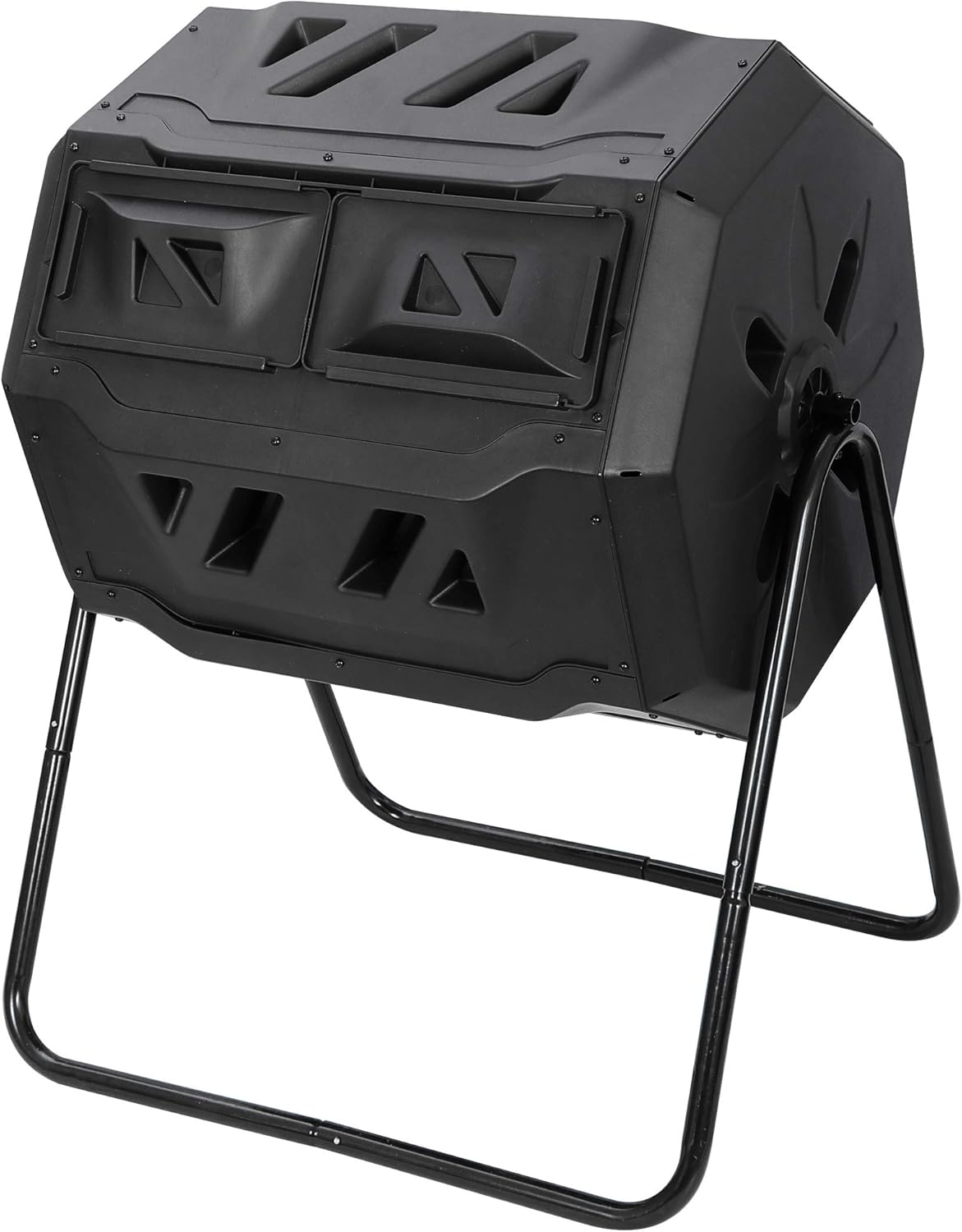43 Gallon Black Dual Chamber Composting Tumbler D215