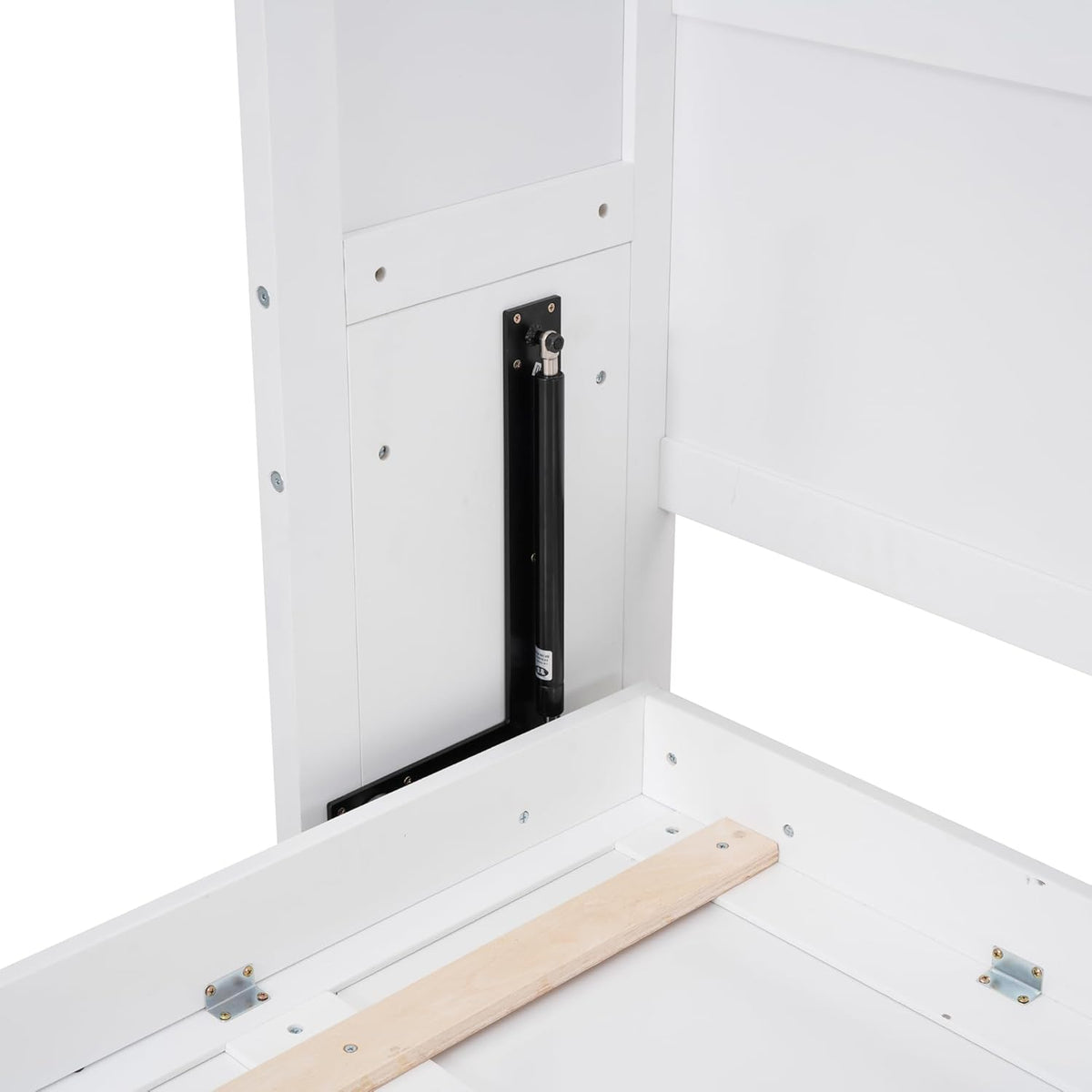 White Solid Wood Queen Size Murphy Bed T733949