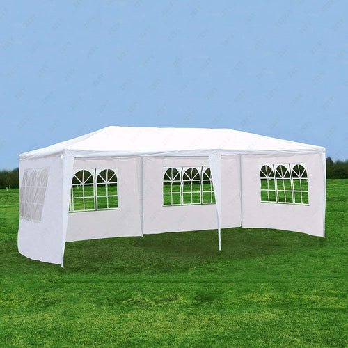 10'x20' White Outdoor Canopy Tent with 4 Sidewalls W7648