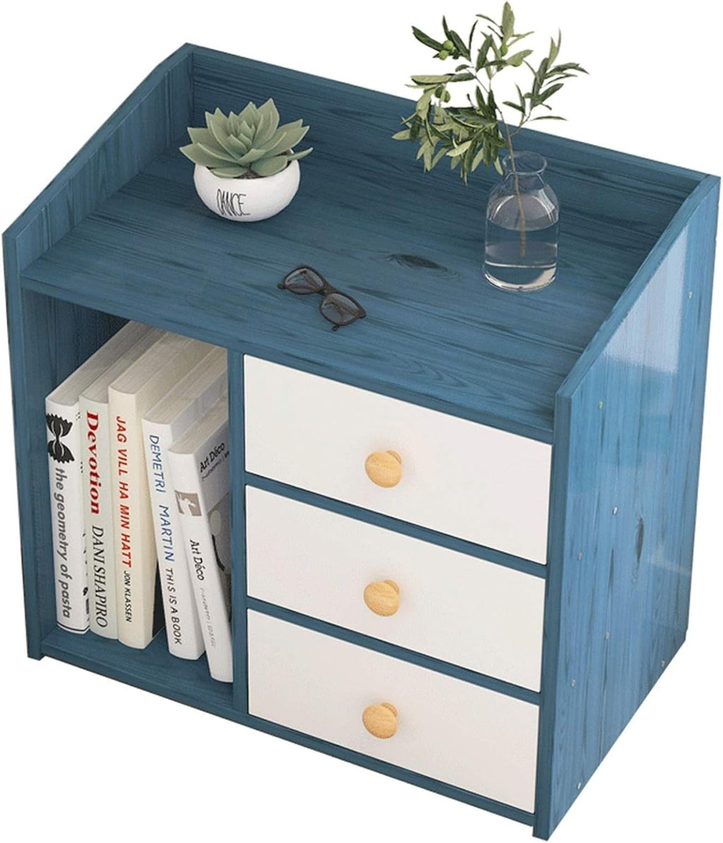 White 3 Drawer Wooden Nightstand with Storage Shelves K2373
