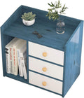 White 3 Drawer Wooden Nightstand with Storage Shelves K2373