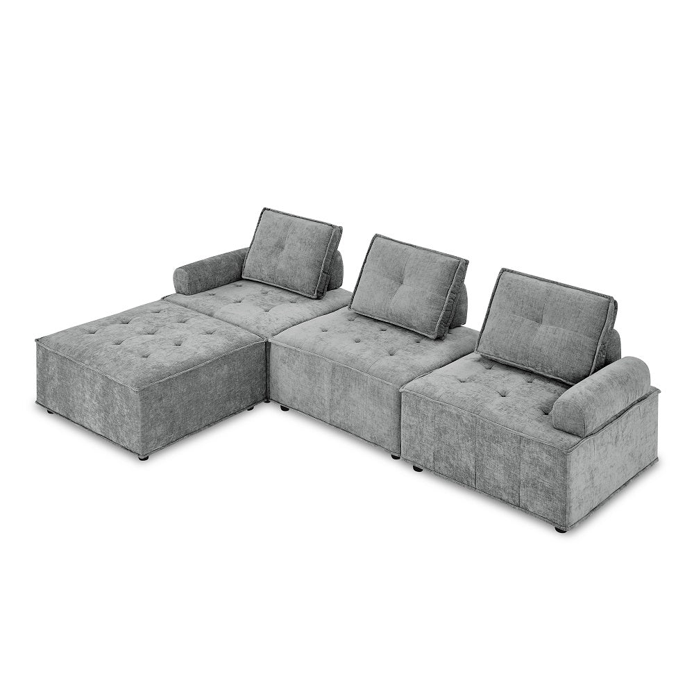 Chenille Grey Modular Sectional Sofa Y851905