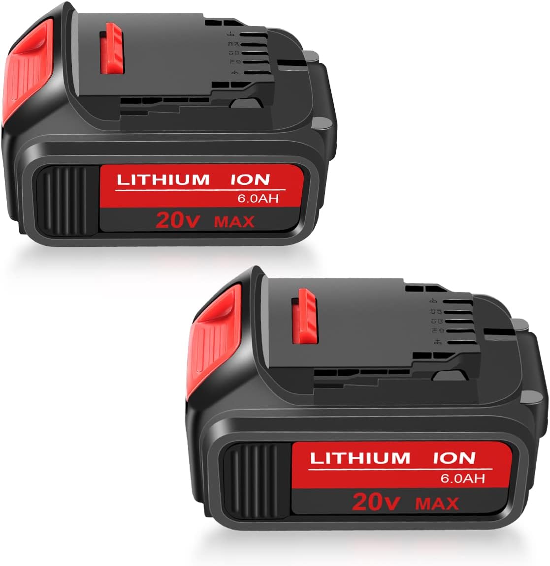 2 Packs 20V 6.0Ah Battery with LED Indicator Red S338