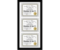 Black Triple Diploma Frame with 3 Opening White Mat A4230