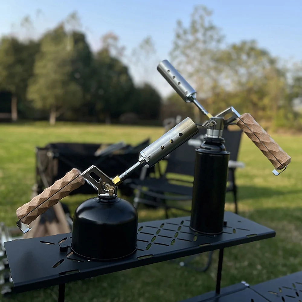 Adjustable Valve Outdoor Picnic Torch with Wood Handle W7293