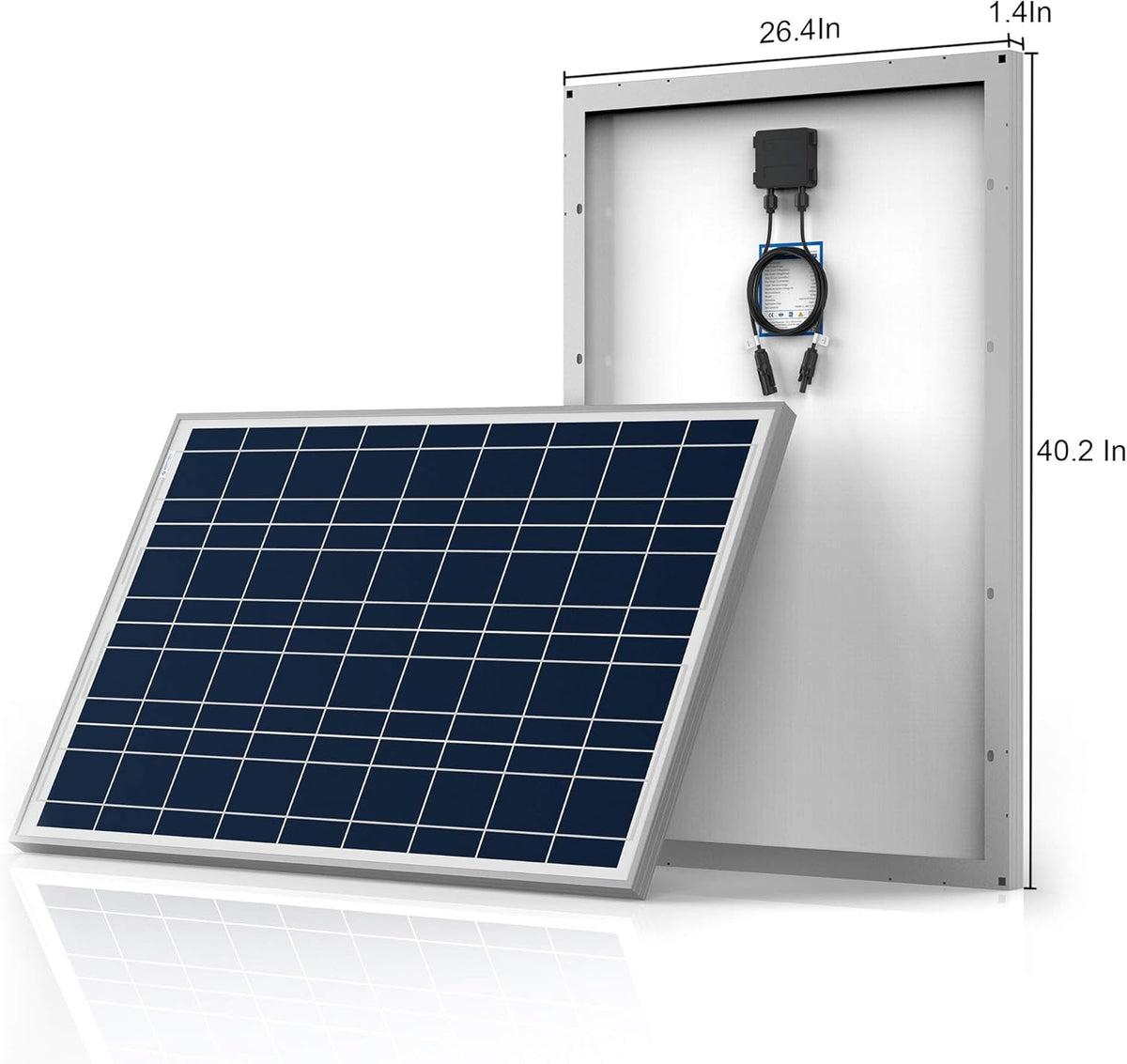 400W Polycrystalline Off-Grid Solar Panel Kit with 4PCs 100W Rigid Panels, 40A MPPT Controller, Z-Brackets, Y Connectors, Solar Cables, Cable Entry Housing Y392525