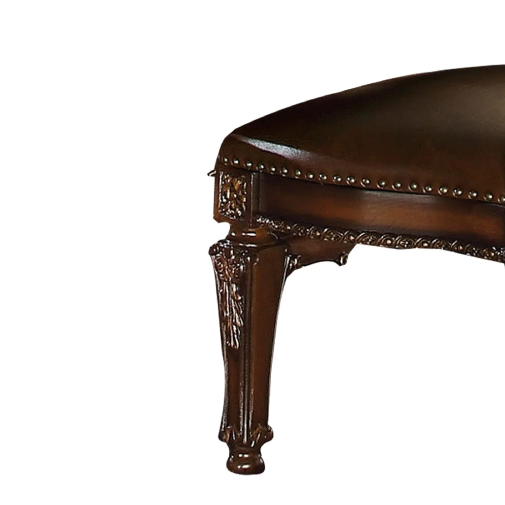 Brown Faux Leather Dining Side Chair Set of 2 Q8005