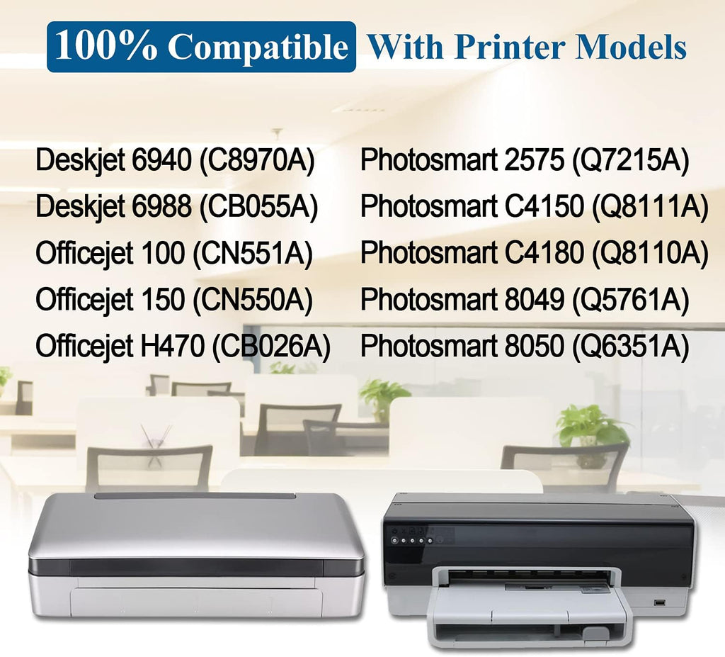 6 Pack Remanufactured Ink Cartridge for HP Photosmart 2575 Printer (4 Black + 2 Tri-Color) J2616