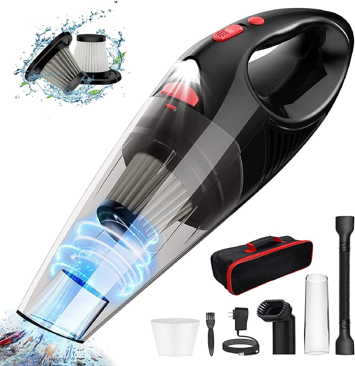 Handheld Vacuum Cleaner Cordless Car Vacuum 7000Pa HEPA Filters Lightweight Pack of 2 X985
