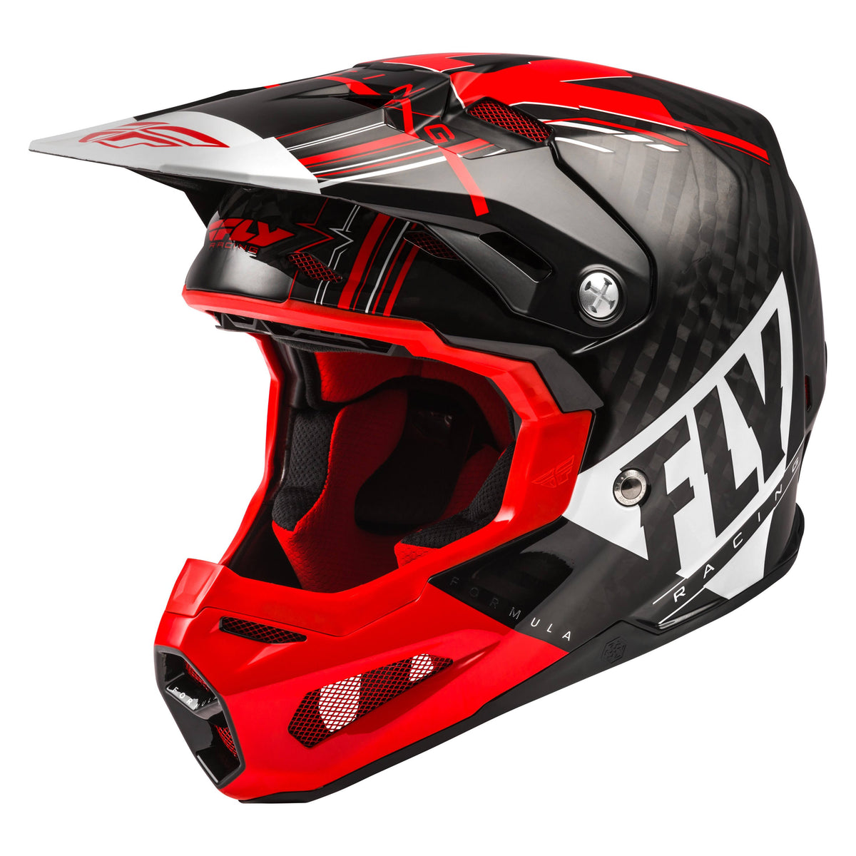 Red/White/Black Carbon Fiber Helmet Q542