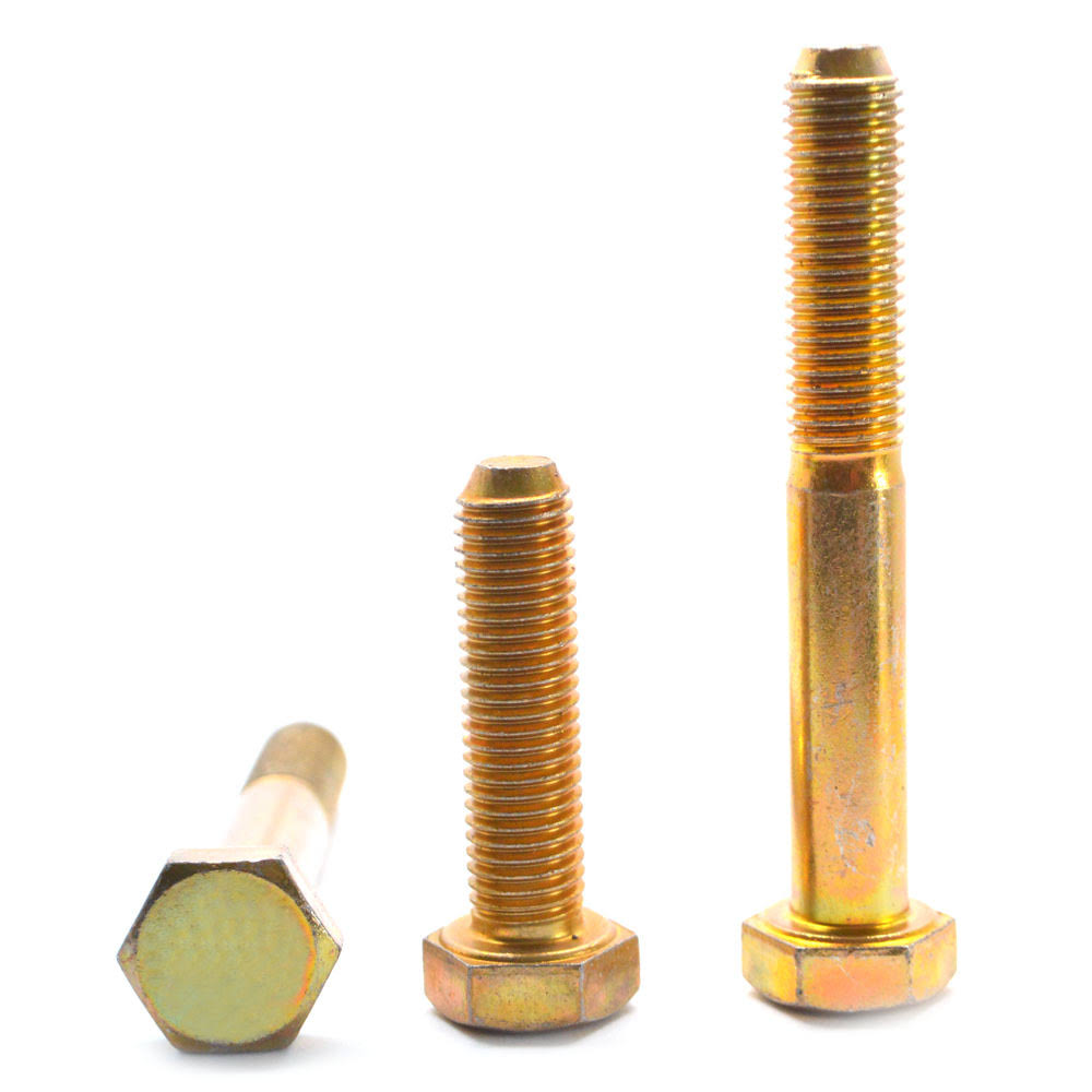 3/8x22-16 x 1 3/4x22 Coarse Thread Grade 5 Hex Cap Screw Medium Carbon Steel Yellow Zinc Plated D794