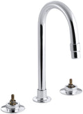 Polished Chrome Widespread Bathroom Faucet with Rigid Connections P256