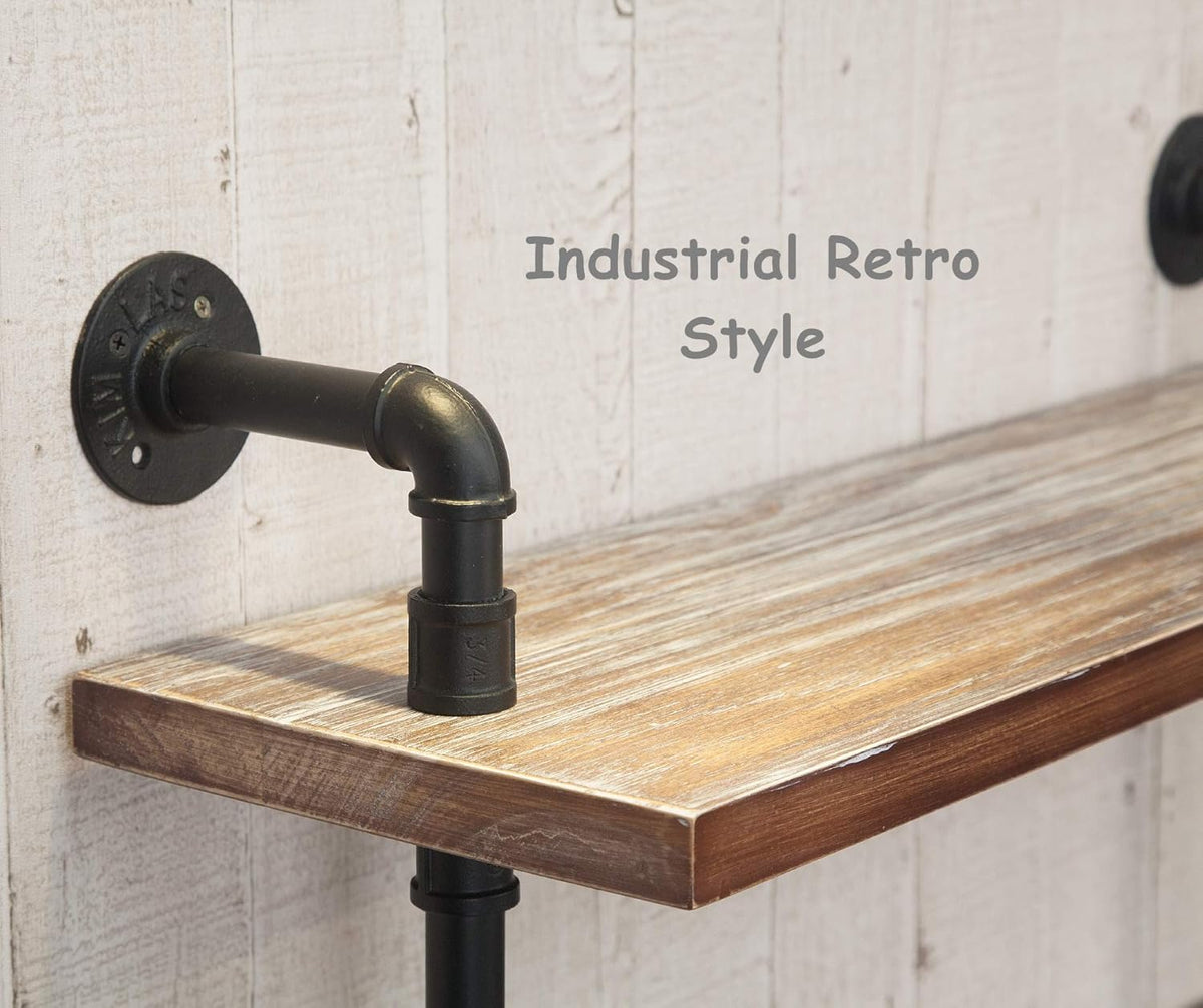 Industrial Retro Wall Mounted Iron Water Pipe Shelf Z86195