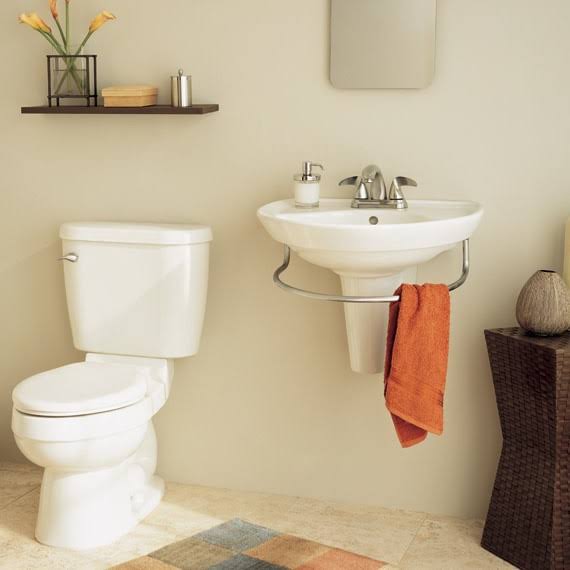 White Wall-Mounted Pedestal Lavatory Top with Single Faucet Hole P365