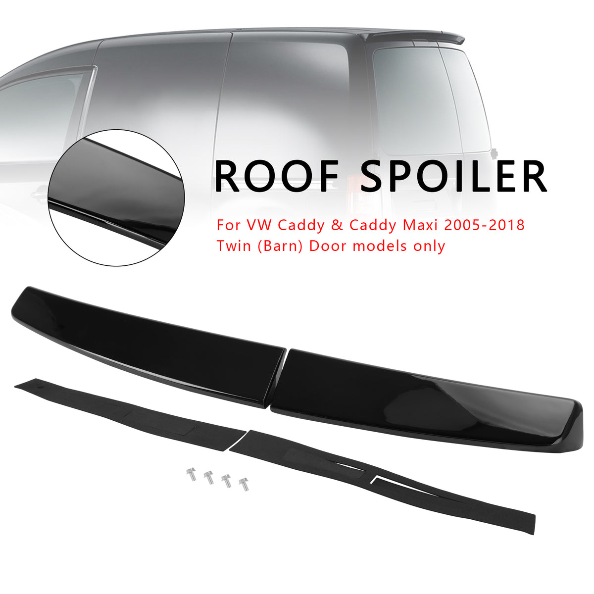 Gloss Black Rear Twin Barn Door Trunk Spoiler W81447